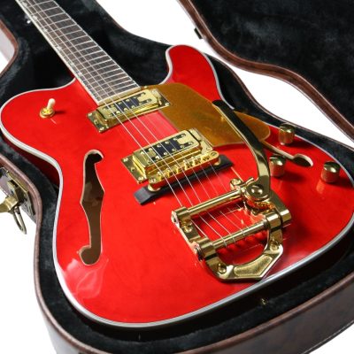 Custom Regent Paul Waller Arch Top Red Orange Bigsby Fhole Guitar - Image 13