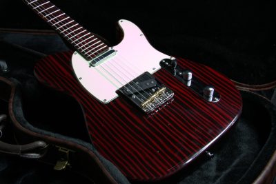 Custom Regent Sandblasted Crimson Red Transparent Finish Guitar - Image 4