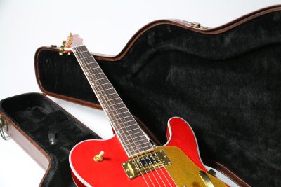 Custom Regent Paul Waller Arch Top Red Orange Bigsby Fhole Guitar - Image 7