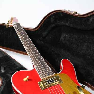 Custom Regent Paul Waller Arch Top Red Orange Bigsby Fhole Guitar - Image 7