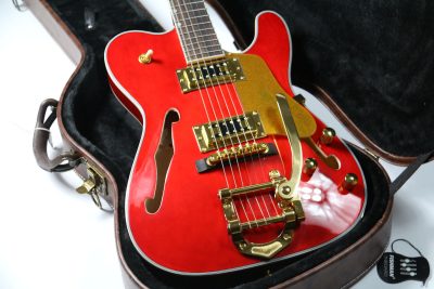 Custom Regent Paul Waller Arch Top Red Orange Bigsby Fhole Guitar