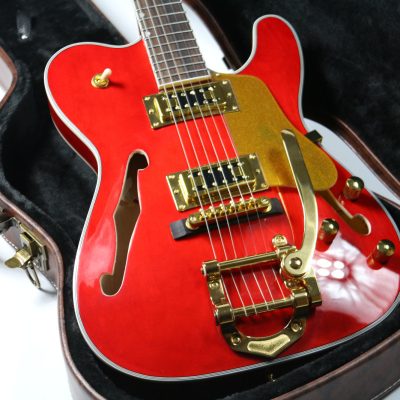 Custom Regent Paul Waller Arch Top Red Orange Bigsby Fhole Guitar