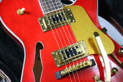 Custom Regent Paul Waller Arch Top Red Orange Bigsby Fhole Guitar - Image 9