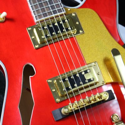 Custom Regent Paul Waller Arch Top Red Orange Bigsby Fhole Guitar - Image 9
