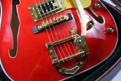 Custom Regent Paul Waller Arch Top Red Orange Bigsby Fhole Guitar - Image 10