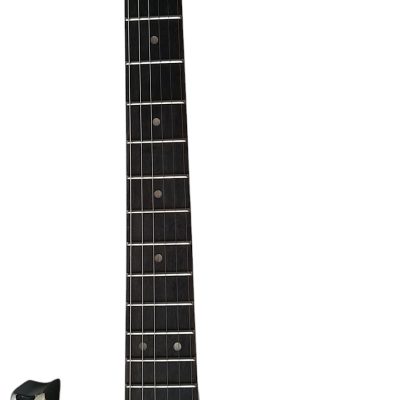 Custom Obsidian George Hand Painted Skull And Bones Carved Skeleton Guitar - Image 6