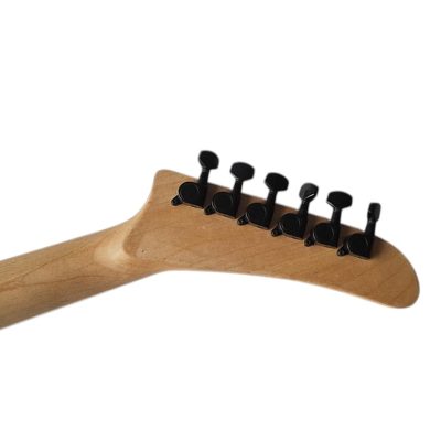 Custom Obsidian George Hand Painted Skull And Bones Carved Skeleton Guitar - Image 5