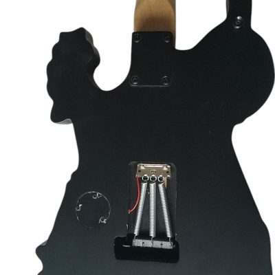 Custom Obsidian George Hand Painted Skull And Bones Carved Skeleton Guitar - Image 3