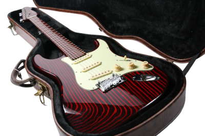 Custom Regent Sandblasted Crimson Red ST Transparent Finish Guitar - Image 11