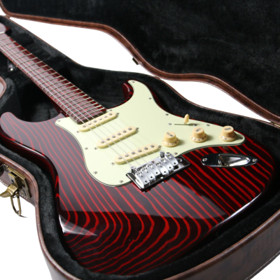 Custom Regent Sandblasted Crimson Red ST Transparent Finish Guitar - Image 11