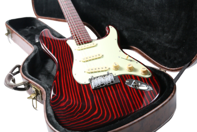 Custom Regent Sandblasted Crimson Red ST Transparent Finish Guitar