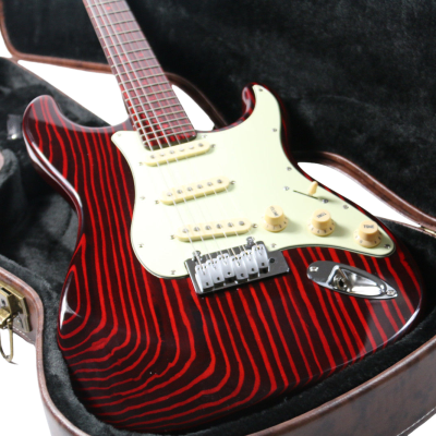 Custom Regent Sandblasted Crimson Red ST Transparent Finish Guitar