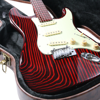 Custom Regent Sandblasted Crimson Red ST Transparent Finish Guitar - Image 3