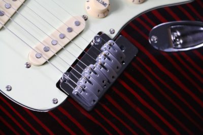 Custom Regent Sandblasted Crimson Red ST Transparent Finish Guitar - Image 4