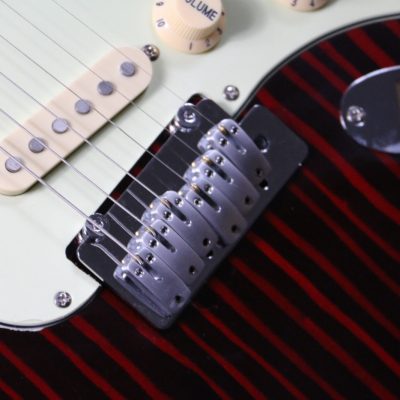 Custom Regent Sandblasted Crimson Red ST Transparent Finish Guitar - Image 4