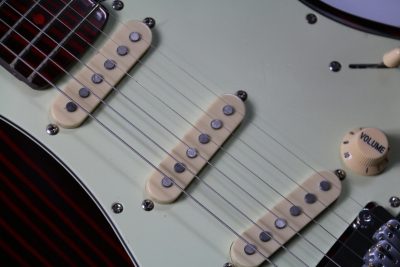 Custom Regent Sandblasted Crimson Red ST Transparent Finish Guitar - Image 5