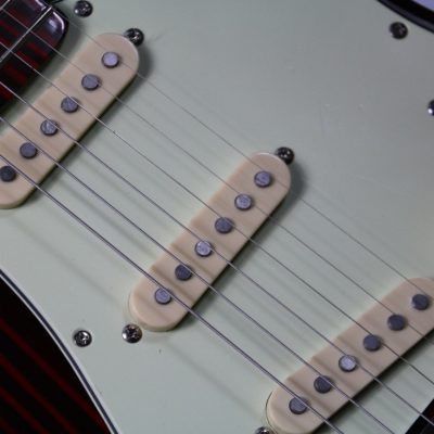 Custom Regent Sandblasted Crimson Red ST Transparent Finish Guitar - Image 5