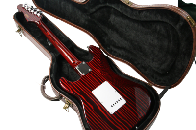 Custom Regent Sandblasted Crimson Red ST Transparent Finish Guitar - Image 7