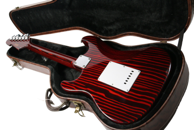 Custom Regent Sandblasted Crimson Red ST Transparent Finish Guitar - Image 10