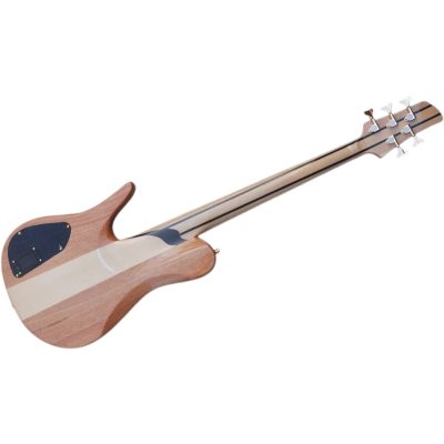 Custom Solis Imperial Single Cutaway Elite Bona Natural Abalone Flower Fretboard Inlay Body 5 String Bass - Image 5