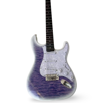 Custom Regent MIJ Hybrid Jimi Purple Burst Quilted Maple Guitar