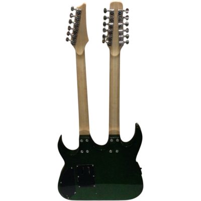 Custom Axis Steve Double Neck Translucent Green Jem 6 and 12 String Acoustic Guitar Tree Of Life Inlay - Image 2