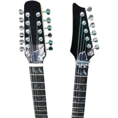Custom Axis Steve Double Neck Translucent Green Jem 6 and 12 String Acoustic Guitar Tree Of Life Inlay - Image 8
