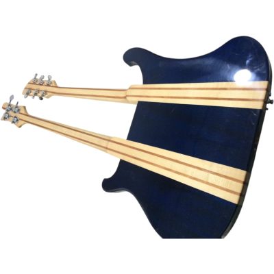 Custom Nova 4003 Geddy Double Neck Blue 4 String Bass 6 String Guitar - Image 4