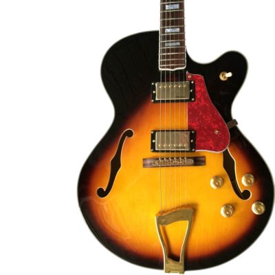 Custom Crown L5 Fhole Vintage Sunburst Color Jazz Electric Guitar