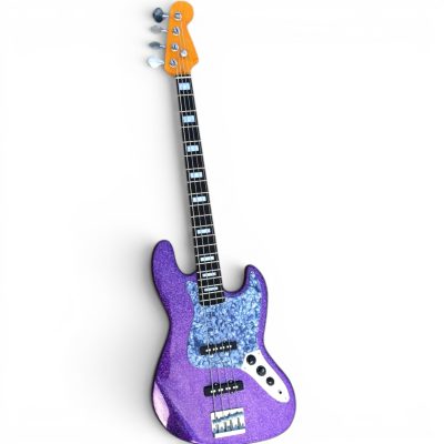 Custom Regent Adam Clayton 4 String Jazz Bass Purple Sparkle Body - Image 7