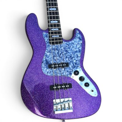 Custom Regent Adam Clayton 4 String Jazz Bass Purple Sparkle Body