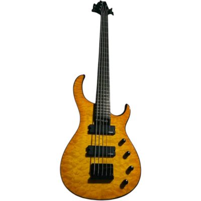 Custom Vanta Left Handed Transparent Sunburst Modul Quantum Graphite Phil 5 String Bass - Image 5