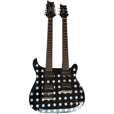 Custom Monarch 6 String And 12 String Guitar Polka Dots Double Neck - Image 5