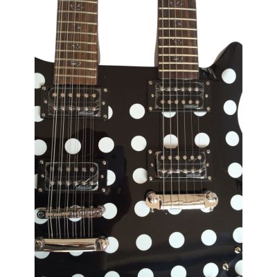 Custom Monarch 6 String And 12 String Guitar Polka Dots Double Neck - Image 6