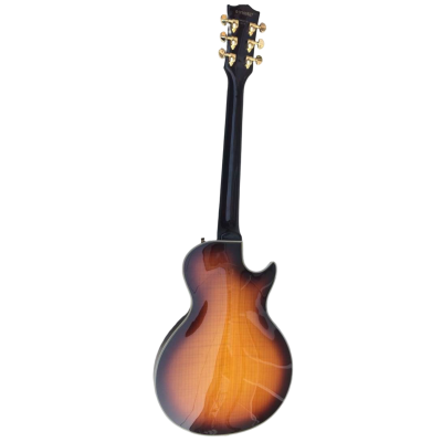 Custom Crown ES335 Byrdland Tri Burst Fhole Florentine Cutaway Guitar Left Handed - Image 2