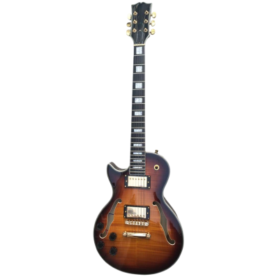 Custom Crown ES335 Byrdland Tri Burst Fhole Florentine Cutaway Guitar Left Handed