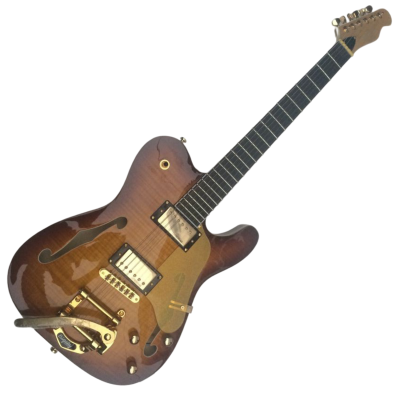 Custom Regent Thinline Jim Adkins Fhole Tobacco Sunburst Bigsby Guitar - Image 3