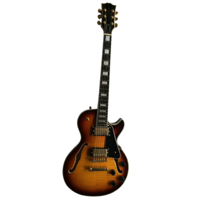 Custom Crown ES335 Byrdland Tri Burst Fhole Florentine Cutaway Guitar - Image 8