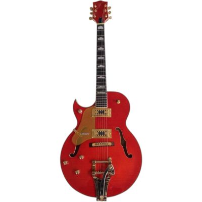 Custom Sovereign Setzer Falcon 6120 SSC Orange Fhole Flamed Maple Top Bigsby Tremolo Guitar - Image 2