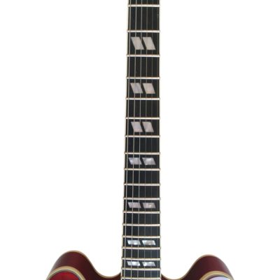 Custom Crown ES335 Bigsby Vibrato Tailpiece Hollowbody Archtop Electric Guitar Veneer Red - Image 3