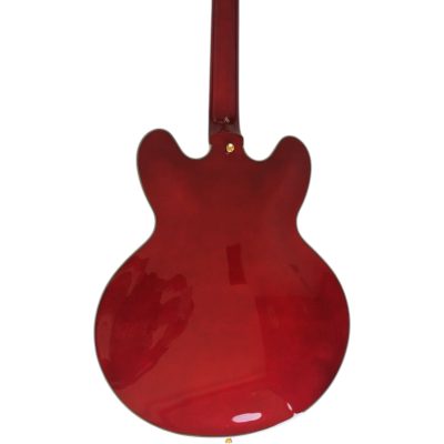 Custom Crown ES335 Bigsby Vibrato Tailpiece Hollowbody Archtop Electric Guitar Veneer Red - Image 4