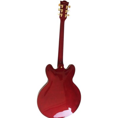 Custom Crown ES335 Bigsby Vibrato Tailpiece Hollowbody Archtop Electric Guitar Veneer Red - Image 8