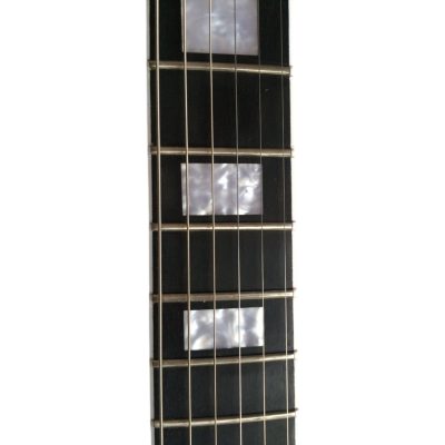 Custom Crown Ebony Gloss Black Jimi Flying V Electric Guitar - Image 5