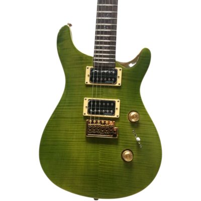 Custom Monarch Santana Trampas Green Eriza Verde Flamed Maple Veneer Guitar