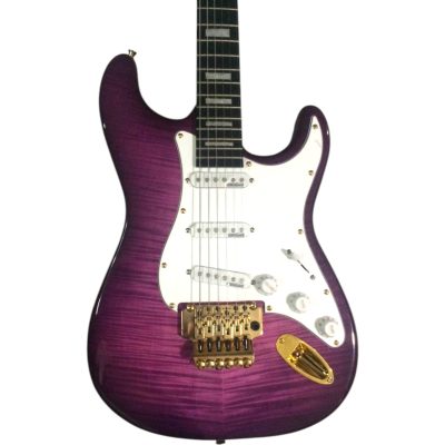 Custom Regent Translucent Purple Burst Flamed Maple Top Floyd Rose Tremolo Guitar