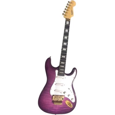 Custom Regent Translucent Purple Burst Flamed Maple Top Floyd Rose Tremolo Guitar - Image 9
