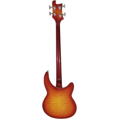 Custom Nova 360 George Fireglo Quilted Maple Back 4 String Bass Fretless - Image 6