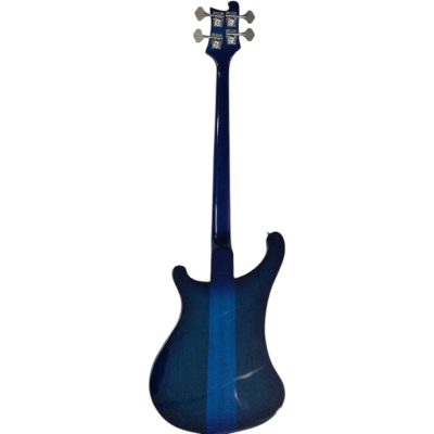 Custom Nova 4003 Blue 4 String Bass White Pickguard Chrome Hardware - Image 3