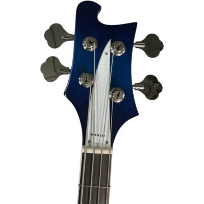 Custom Nova 4003 Blue 4 String Bass White Pickguard Chrome Hardware - Image 4