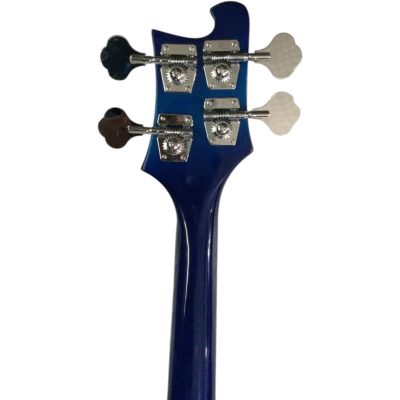 Custom Nova 4003 Blue 4 String Bass White Pickguard Chrome Hardware - Image 7